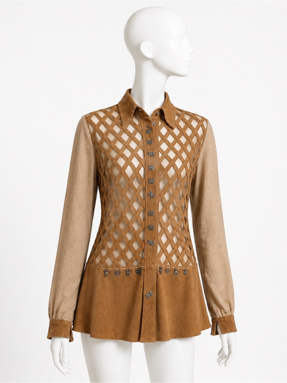 Legatte by Save the queen Made in Italy Genuine Leather Lattice Top